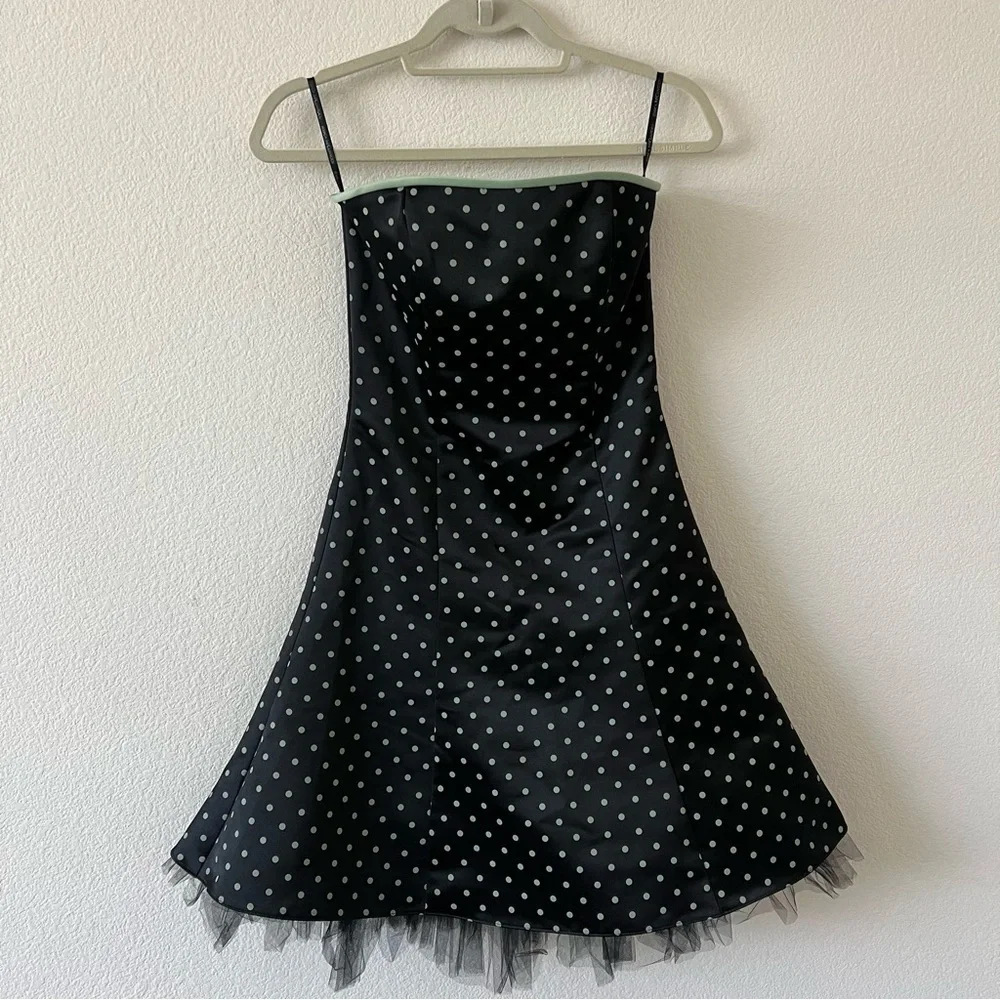Vintage Jessica McClintock Gunne Sax Polka Dot Pin Up Party Dress Size 3/4